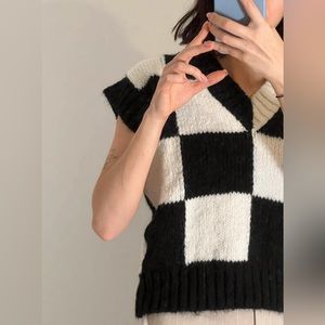 Zara Check Vest - As Seen on Wednesday Addams